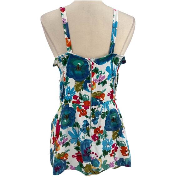 Vtg 60s 1960s Peter Pan Sun Blazers Mod Pinup Bright Floral Playsuit Swimsuit 16 - Picture 9 of 16